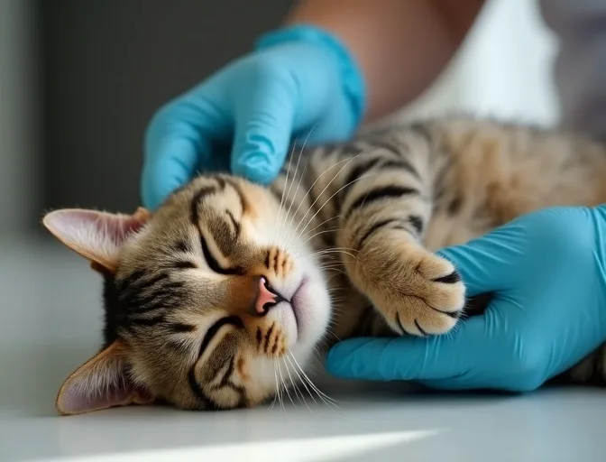 Specialist carefully handling a deceased cat with dignity in Altona
